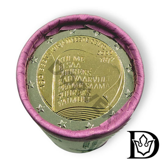 2022 Estonia 2 EURO Coin Roll Estonian Literature 150 2€ x 25 UNC